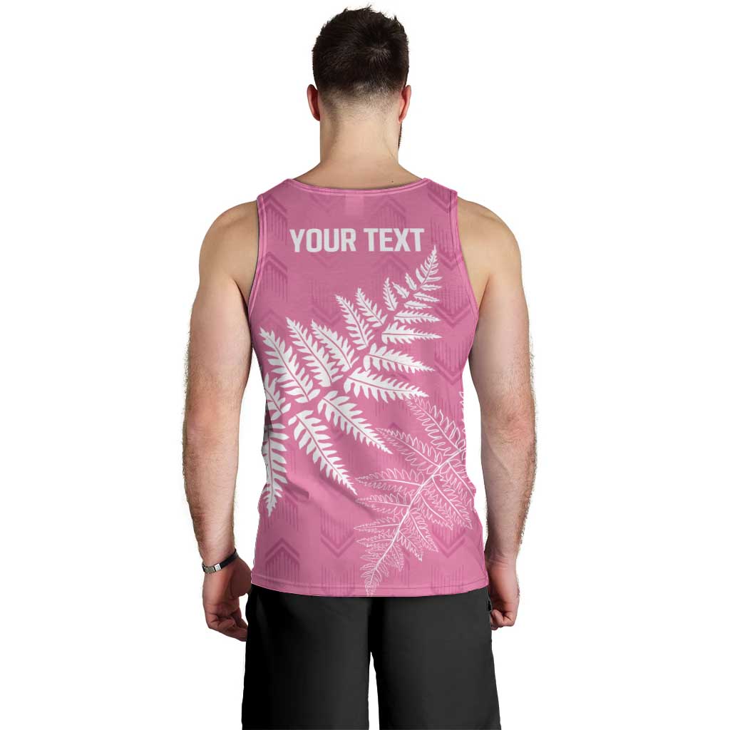 New Zealand Lawn Bowls Breast Cancer Personalized Men Tank Top Wrap-Around Silver Fern - Polynesian Pride