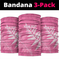 New Zealand Lawn Bowls Breast Cancer Personalized Neck Gaiter Wrap-Around Silver Fern - Polynesian Pride