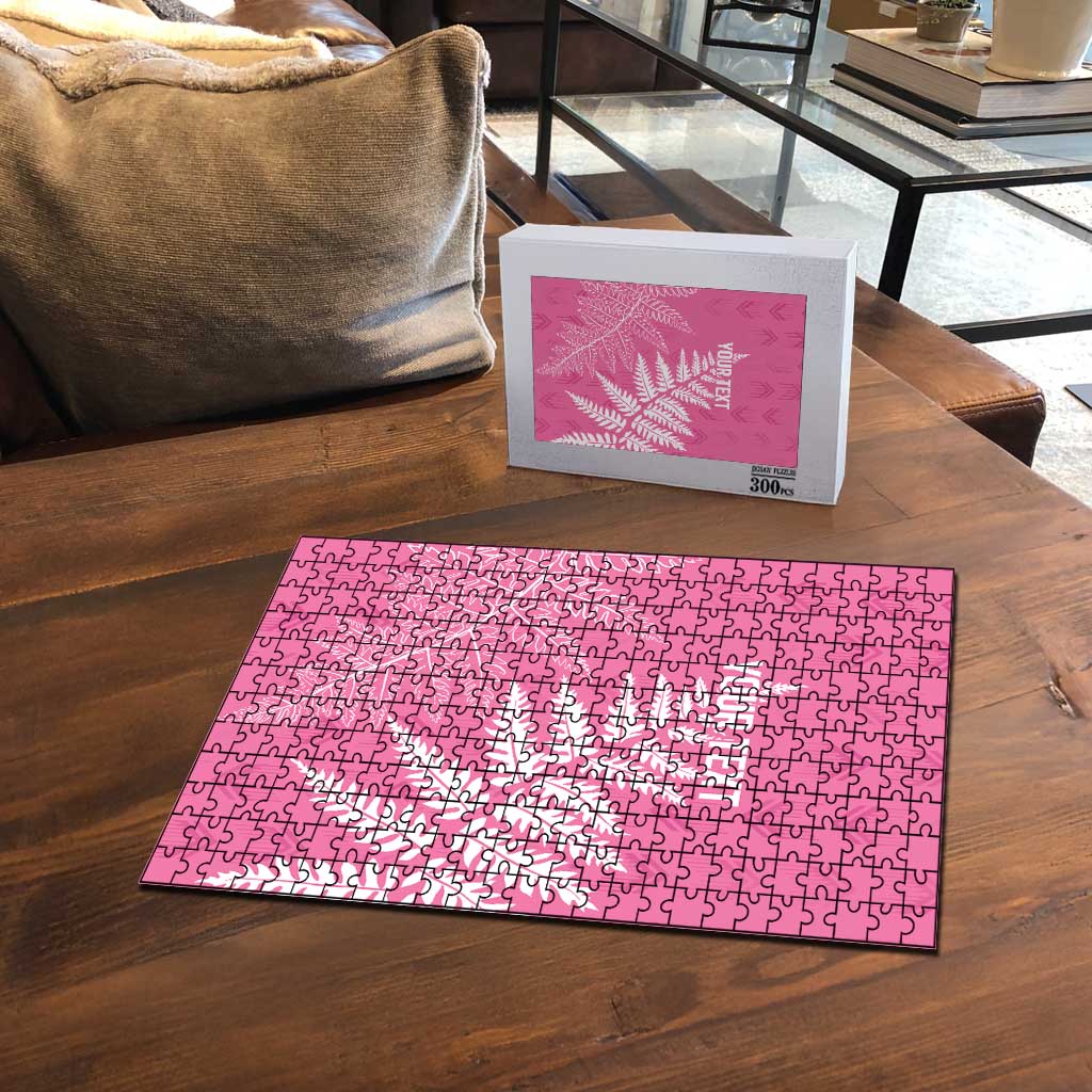 New Zealand Lawn Bowls Breast Cancer Personalized Puzzle Wrap-Around Silver Fern - Polynesian Pride