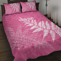 New Zealand Lawn Bowls Breast Cancer Personalized Quilt Bed Set Wrap-Around Silver Fern - Polynesian Pride