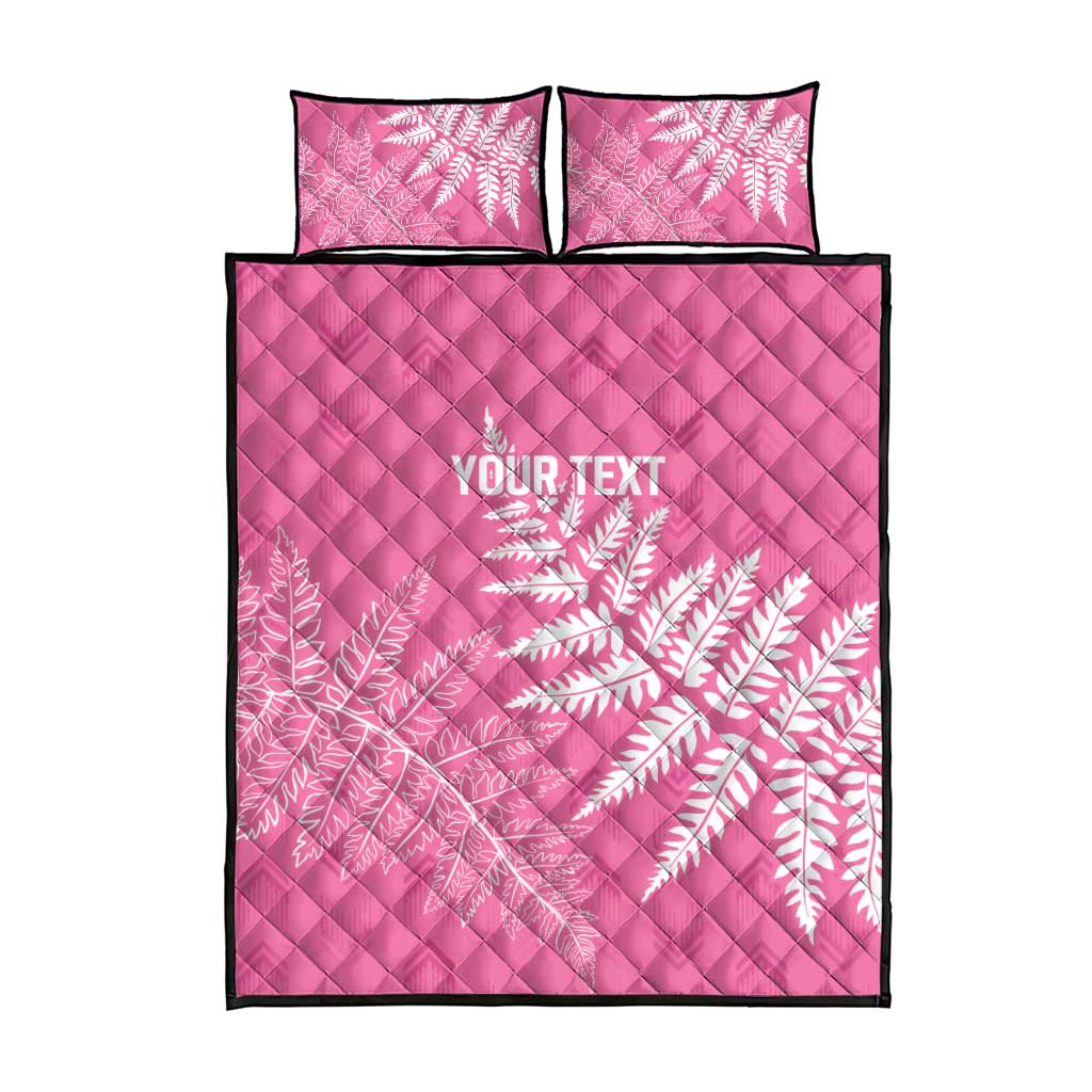 New Zealand Lawn Bowls Breast Cancer Personalized Quilt Bed Set Wrap-Around Silver Fern - Polynesian Pride