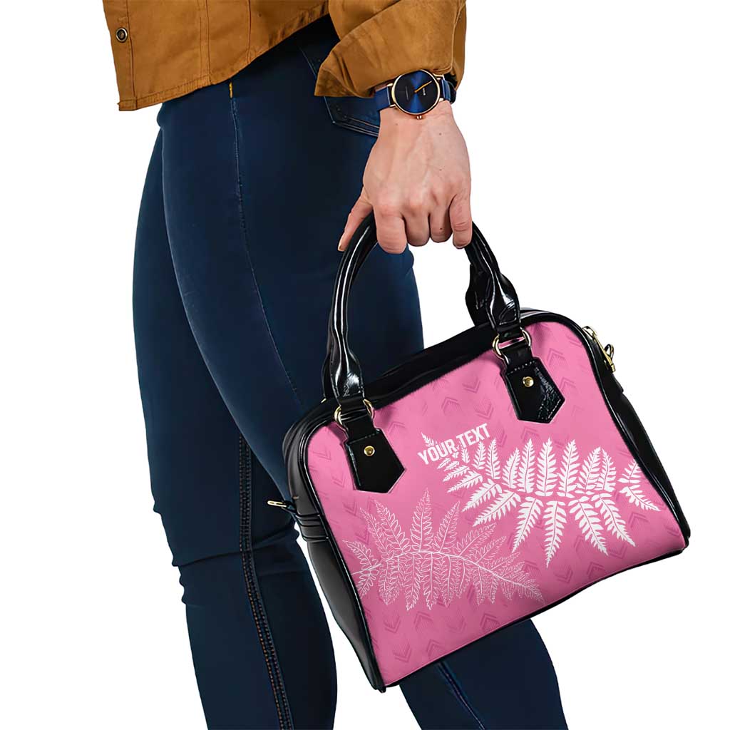 New Zealand Lawn Bowls Breast Cancer Personalized Shoulder Handbag Wrap-Around Silver Fern - Polynesian Pride