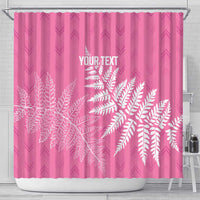 New Zealand Lawn Bowls Breast Cancer Personalized Shower Curtain Wrap-Around Silver Fern - Polynesian Pride