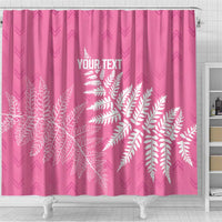 New Zealand Lawn Bowls Breast Cancer Personalized Shower Curtain Wrap-Around Silver Fern - Polynesian Pride