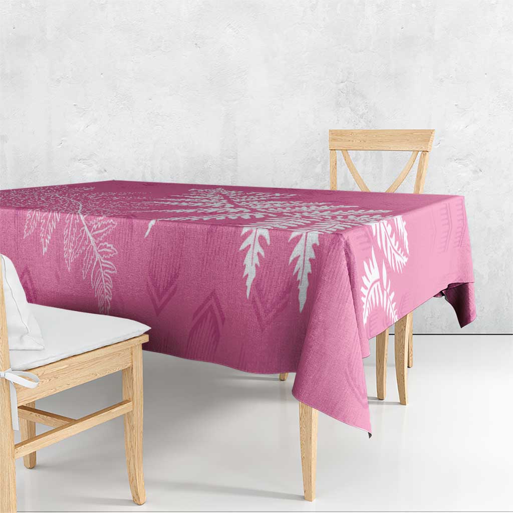 New Zealand Lawn Bowls Breast Cancer Personalized Tablecloth Wrap-Around Silver Fern - Polynesian Pride