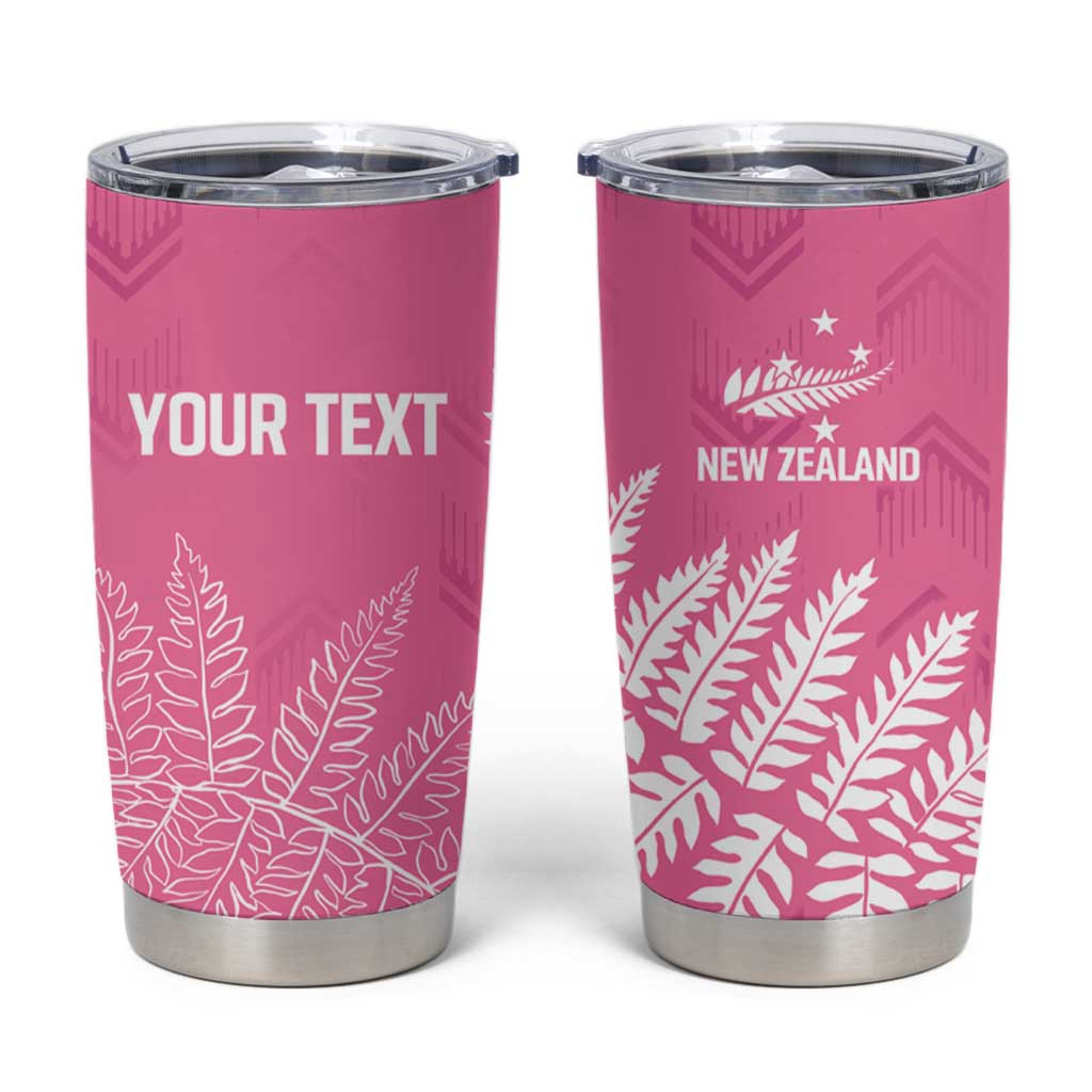 New Zealand Lawn Bowls Breast Cancer Personalized Tumbler Cup Wrap-Around Silver Fern - Polynesian Pride