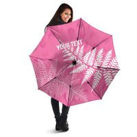 New Zealand Lawn Bowls Breast Cancer Personalized Umbrella Wrap-Around Silver Fern - Polynesian Pride