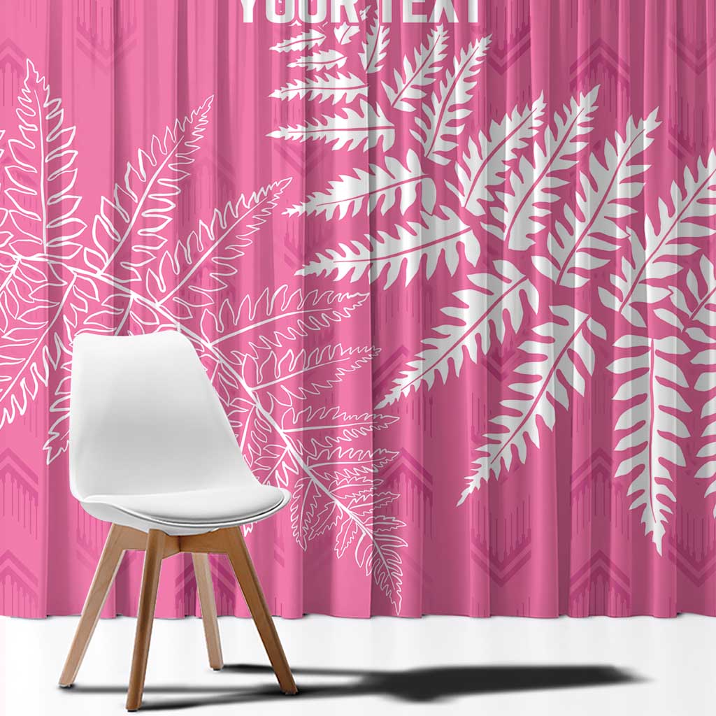 New Zealand Lawn Bowls Breast Cancer Personalized Window Curtain Wrap-Around Silver Fern - Polynesian Pride