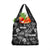 Aloha Vintage Quilt Grocery Bag Hawaiian Seamless - Black