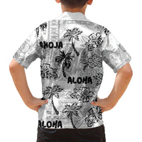Aloha Vintage Quilt Family Matching Tank Maxi Dress and Hawaiian Shirt Hawaiian Seamless - White LT7 - Polynesian Pride