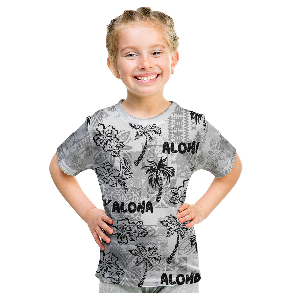 Aloha Vintage Quilt Kid T Shirt Hawaiian Seamless - White LT7 White - Polynesian Pride