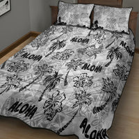 Aloha Vintage Quilt Quilt Bed Set Hawaiian Seamless - White LT7 - Polynesian Pride