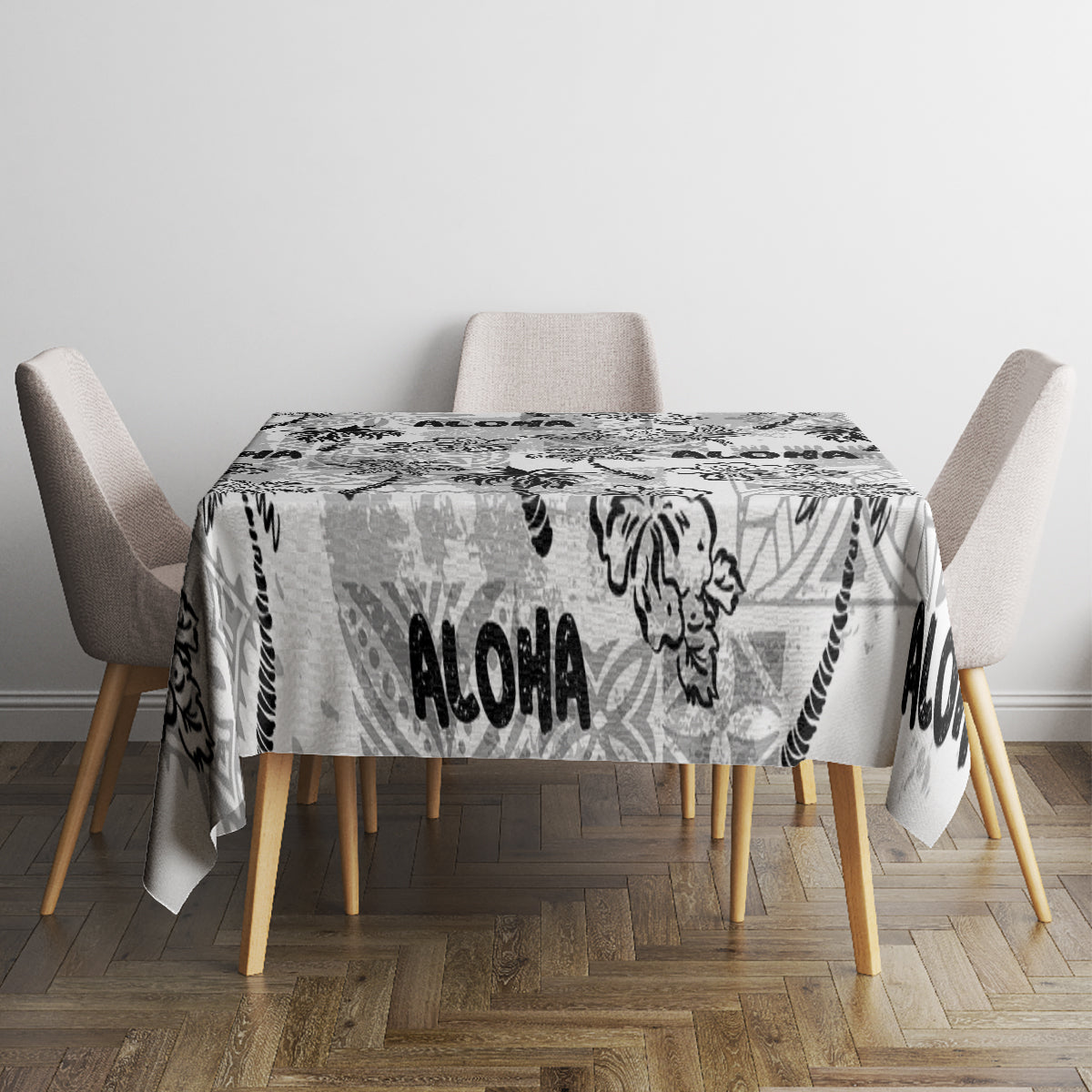 Aloha Vintage Quilt Tablecloth Hawaiian Seamless - White LT7 - Polynesian Pride