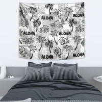 Aloha Vintage Quilt Tapestry Hawaiian Seamless - White LT7 - Polynesian Pride