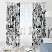 Aloha Vintage Quilt Window Curtain Hawaiian Seamless - White LT7 - Polynesian Pride