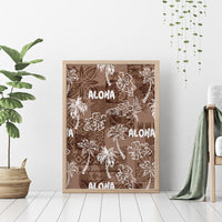 Aloha Vintage Quilt Canvas Wall Art Hawaiian Seamless - Brown LT7 - Polynesian Pride