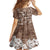 Aloha Vintage Quilt Kid Short Sleeve Dress Hawaiian Seamless - Brown LT7 - Polynesian Pride