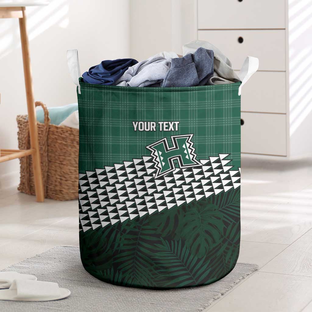 Rainbow Warriors Hawaii Personalized Palaka Laundry Basket - Polynesian Pride