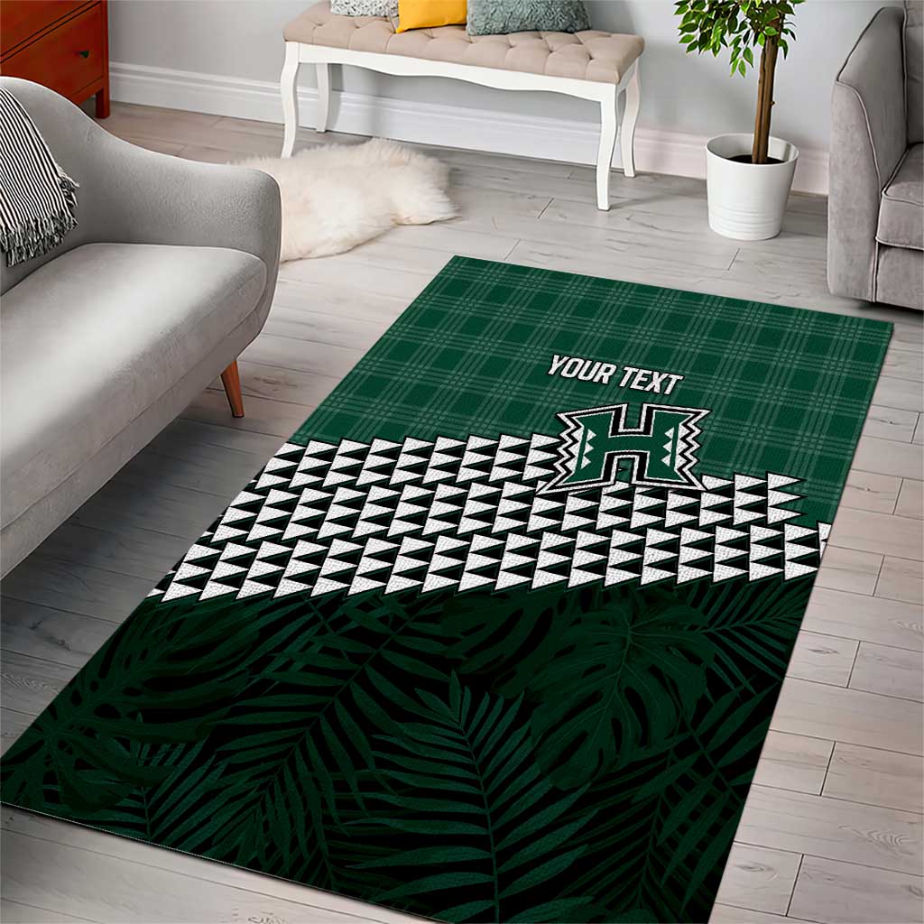 Rainbow Warriors Hawaii Personalized Palaka Area Rug - Polynesian Pride