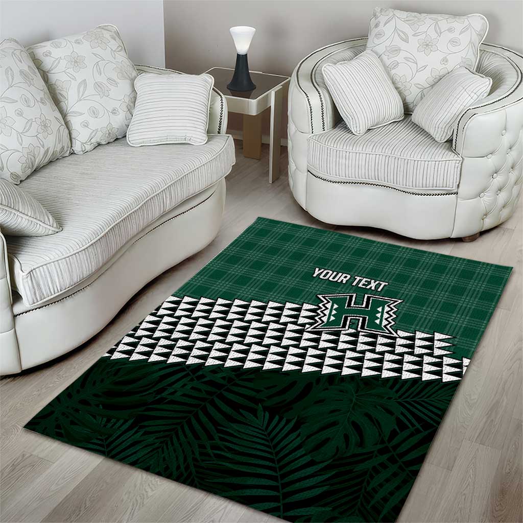 Rainbow Warriors Hawaii Personalized Palaka Area Rug - Polynesian Pride