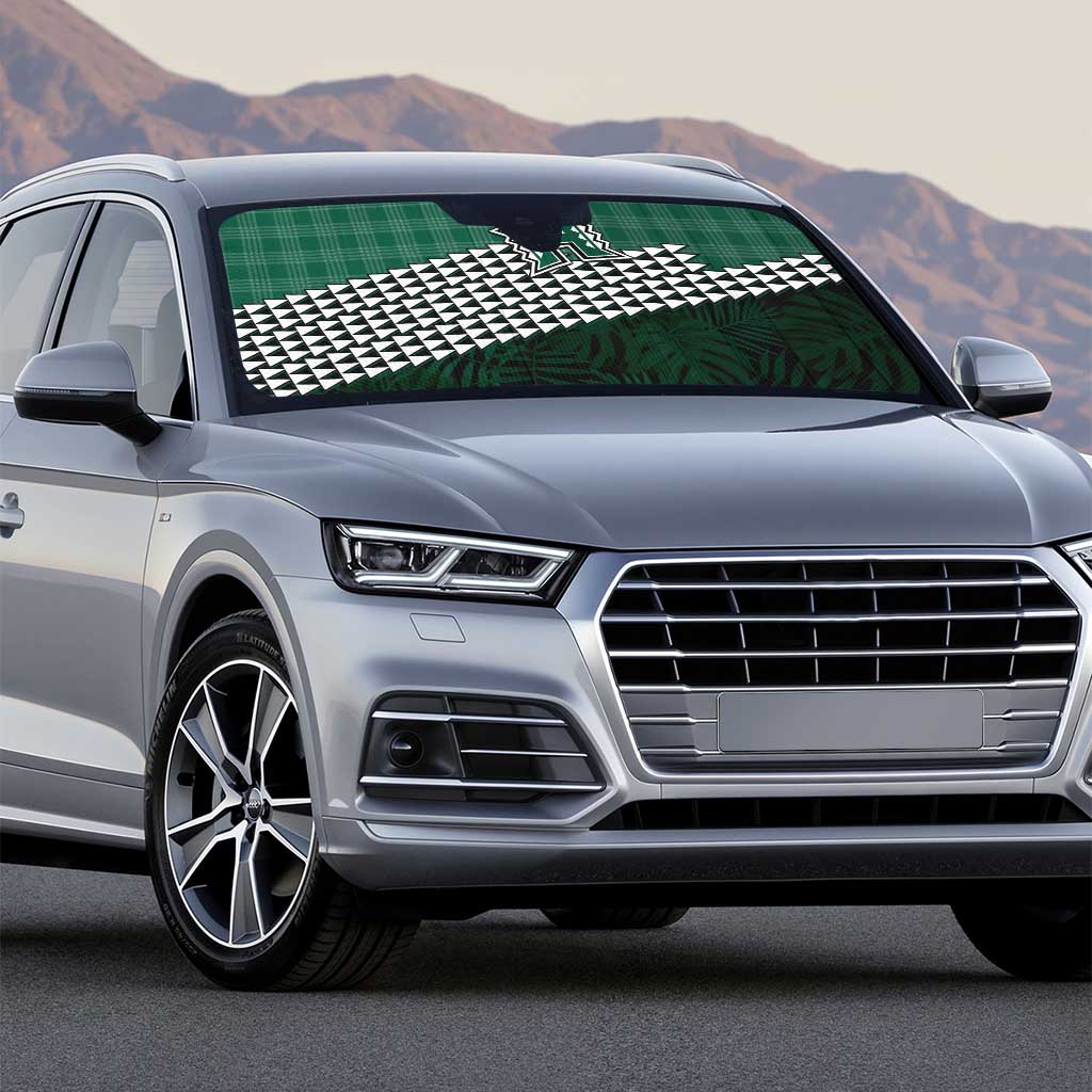 Rainbow Warriors Hawaii Personalized Palaka Auto Sun Shade - Polynesian Pride