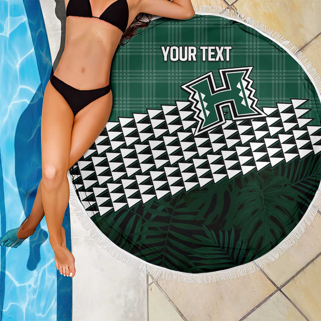 Rainbow Warriors Hawaii Personalized Palaka Beach Blanket - Polynesian Pride