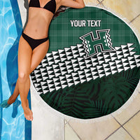Rainbow Warriors Hawaii Personalized Palaka Beach Blanket - Polynesian Pride
