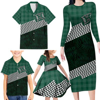 Rainbow Warriors Hawaii Personalized Palaka Family Matching Long Sleeve Bodycon Dress and Hawaiian Shirt - Polynesian Pride