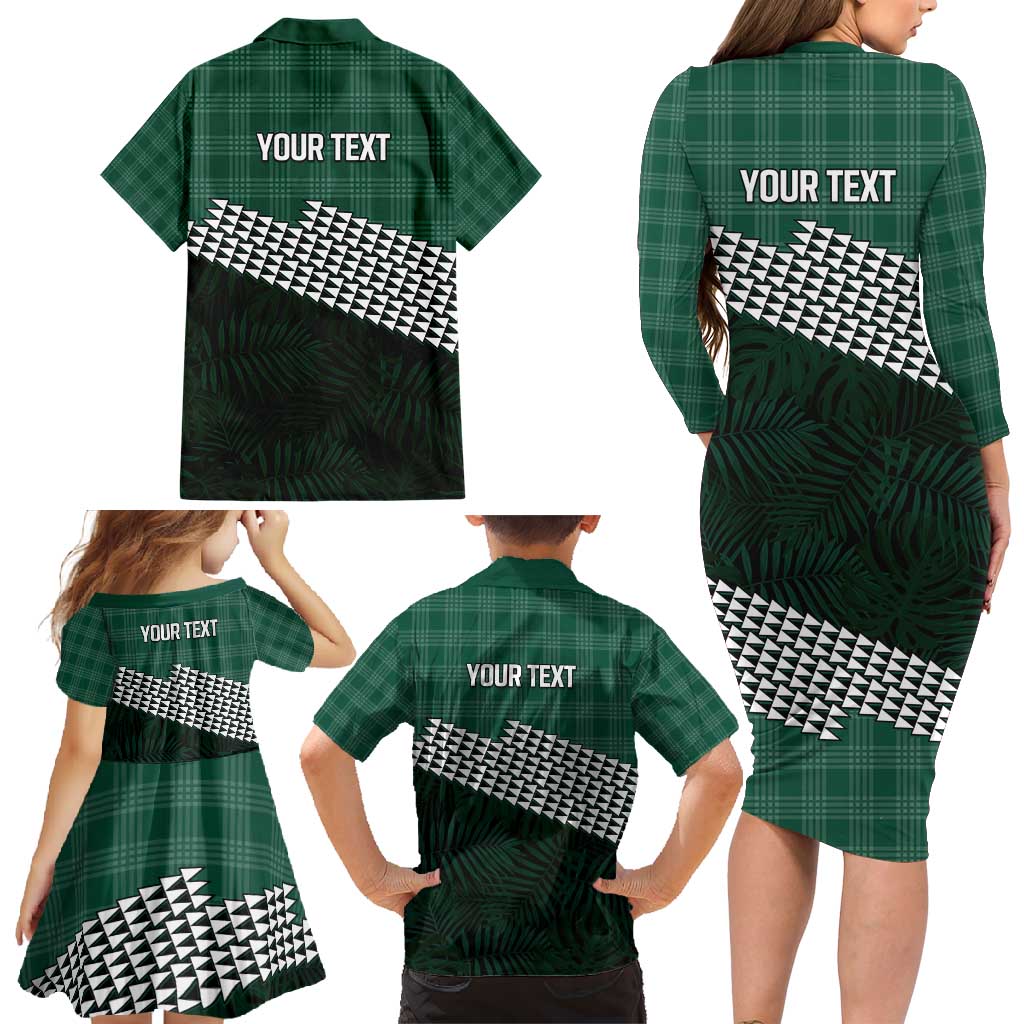 Rainbow Warriors Hawaii Personalized Palaka Family Matching Long Sleeve Bodycon Dress and Hawaiian Shirt - Polynesian Pride