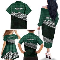 Rainbow Warriors Hawaii Personalized Palaka Family Matching Off The Shoulder Long Sleeve Dress and Hawaiian Shirt - Polynesian Pride