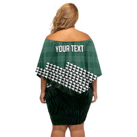 Rainbow Warriors Hawaii Personalized Palaka Family Matching Off Shoulder Short Dress and Hawaiian Shirt - Polynesian Pride