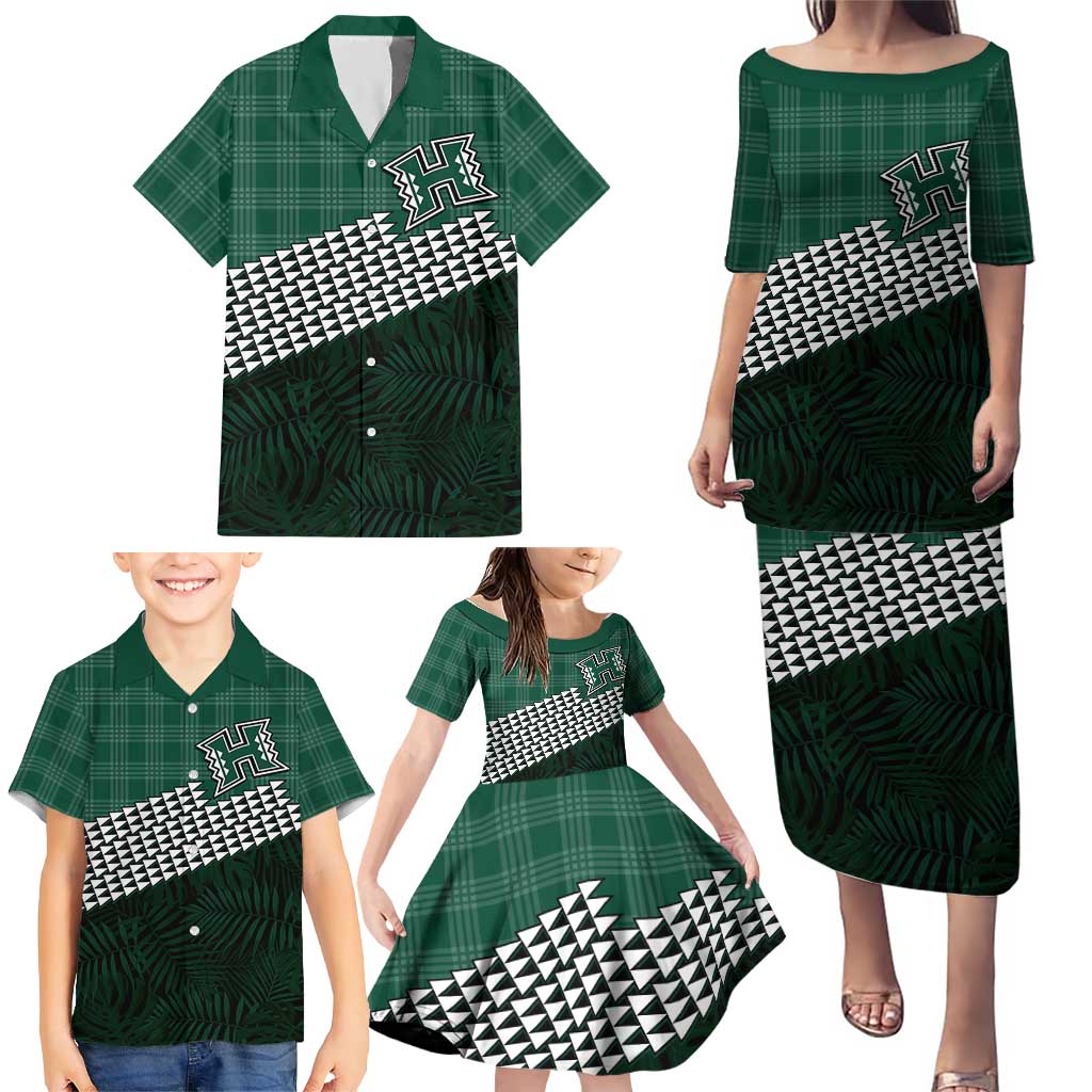 Rainbow Warriors Hawaii Personalized Palaka Family Matching Puletasi and Hawaiian Shirt - Polynesian Pride
