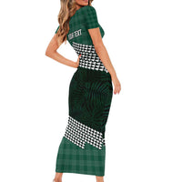 Rainbow Warriors Hawaii Personalized Palaka Family Matching Short Sleeve Bodycon Dress and Hawaiian Shirt - Polynesian Pride