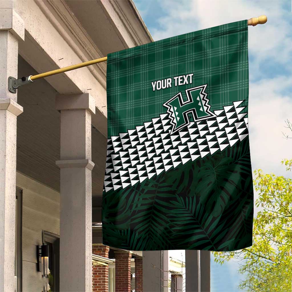 Rainbow Warriors Hawaii Personalized Palaka Garden Flag - Polynesian Pride