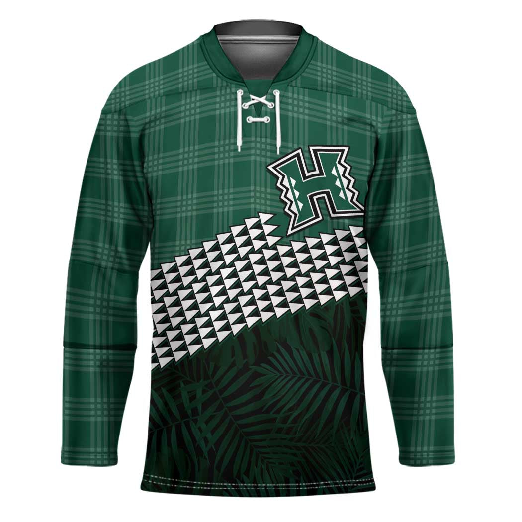 Rainbow Warriors Hawaii Personalized Palaka Hockey Jersey - Polynesian Pride