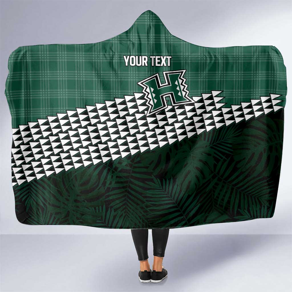 Rainbow Warriors Hawaii Personalized Palaka Hooded Blanket - Polynesian Pride