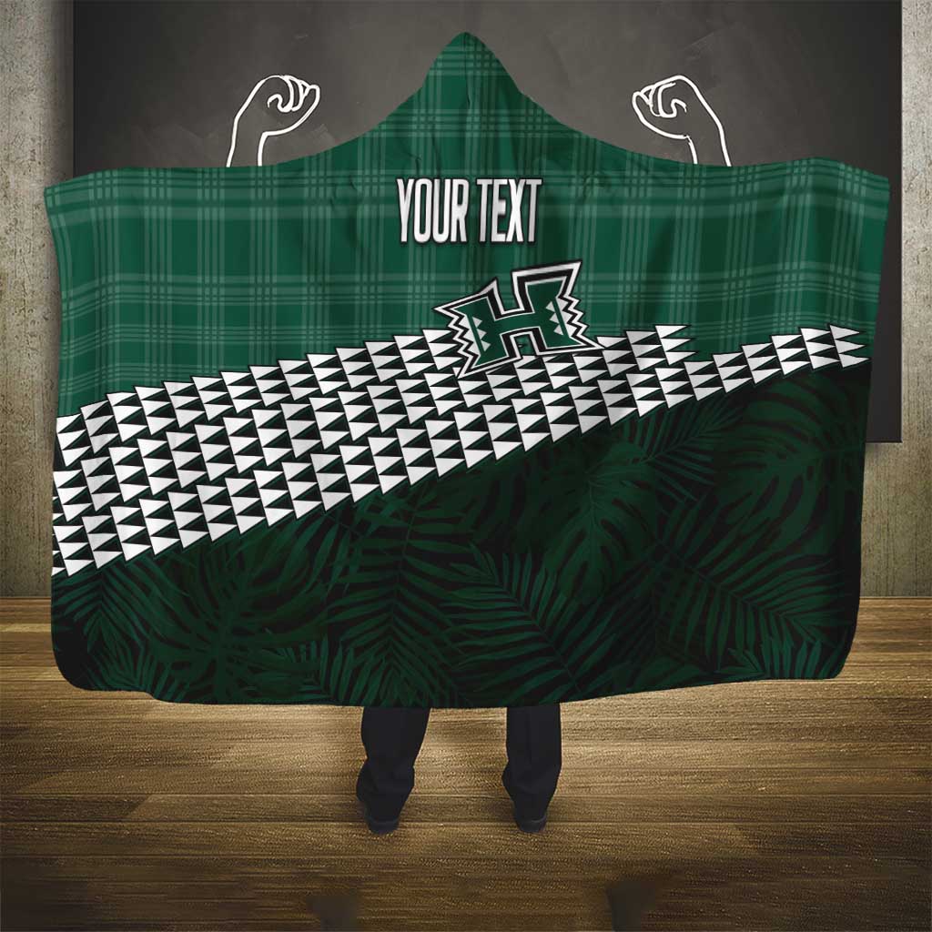 Rainbow Warriors Hawaii Personalized Palaka Hooded Blanket - Polynesian Pride