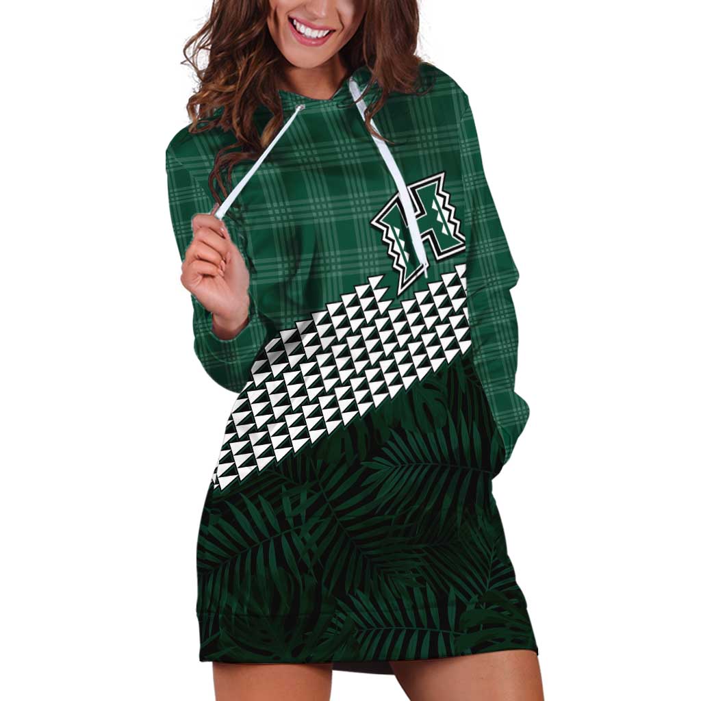 Rainbow Warriors Hawaii Personalized Palaka Hoodie Dress - Polynesian Pride