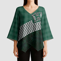 Rainbow Warriors Hawaii Personalized Palaka Kimono Sleeve Blouse - Polynesian Pride