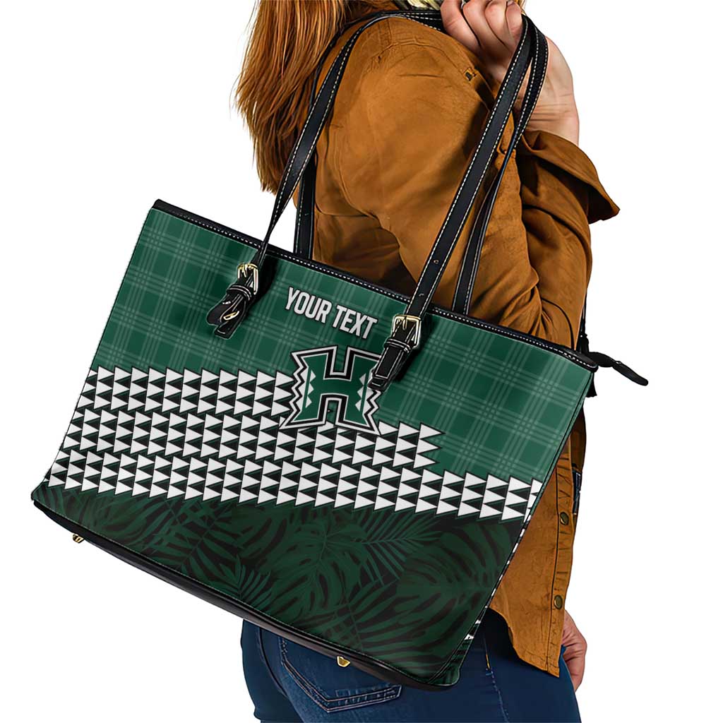 Rainbow Warriors Hawaii Personalized Palaka Leather Tote Bag - Polynesian Pride