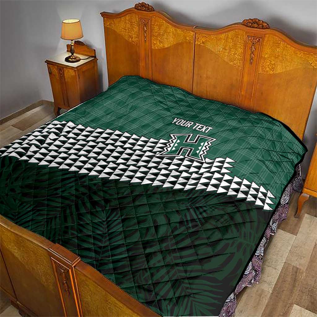 Rainbow Warriors Hawaii Personalized Palaka Quilt - Polynesian Pride