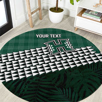 Rainbow Warriors Hawaii Personalized Palaka Round Carpet - Polynesian Pride