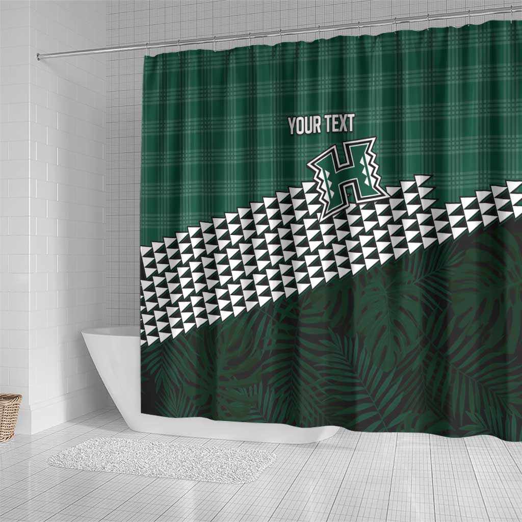Rainbow Warriors Hawaii Personalized Palaka Shower Curtain - Polynesian Pride