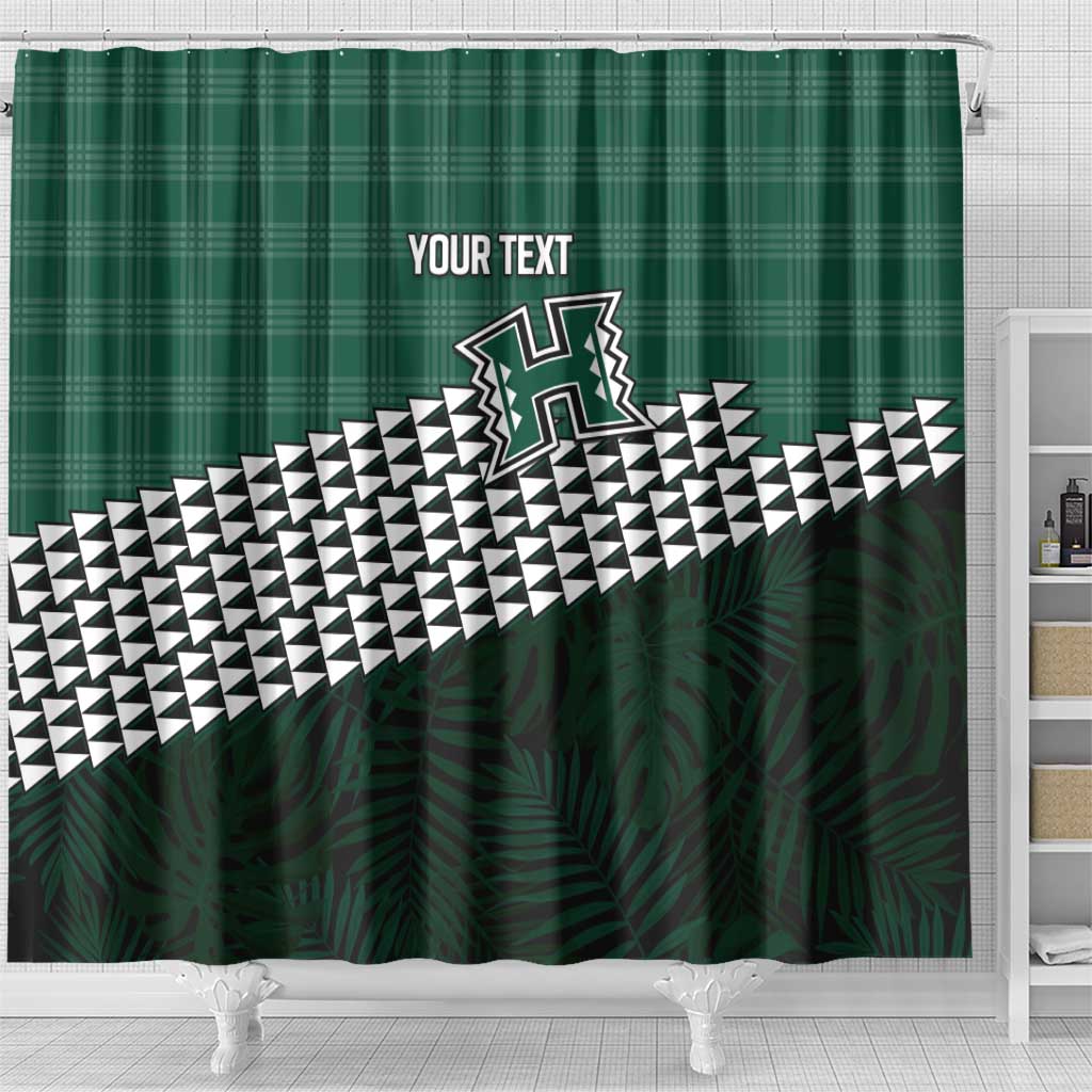 Rainbow Warriors Hawaii Personalized Palaka Shower Curtain - Polynesian Pride