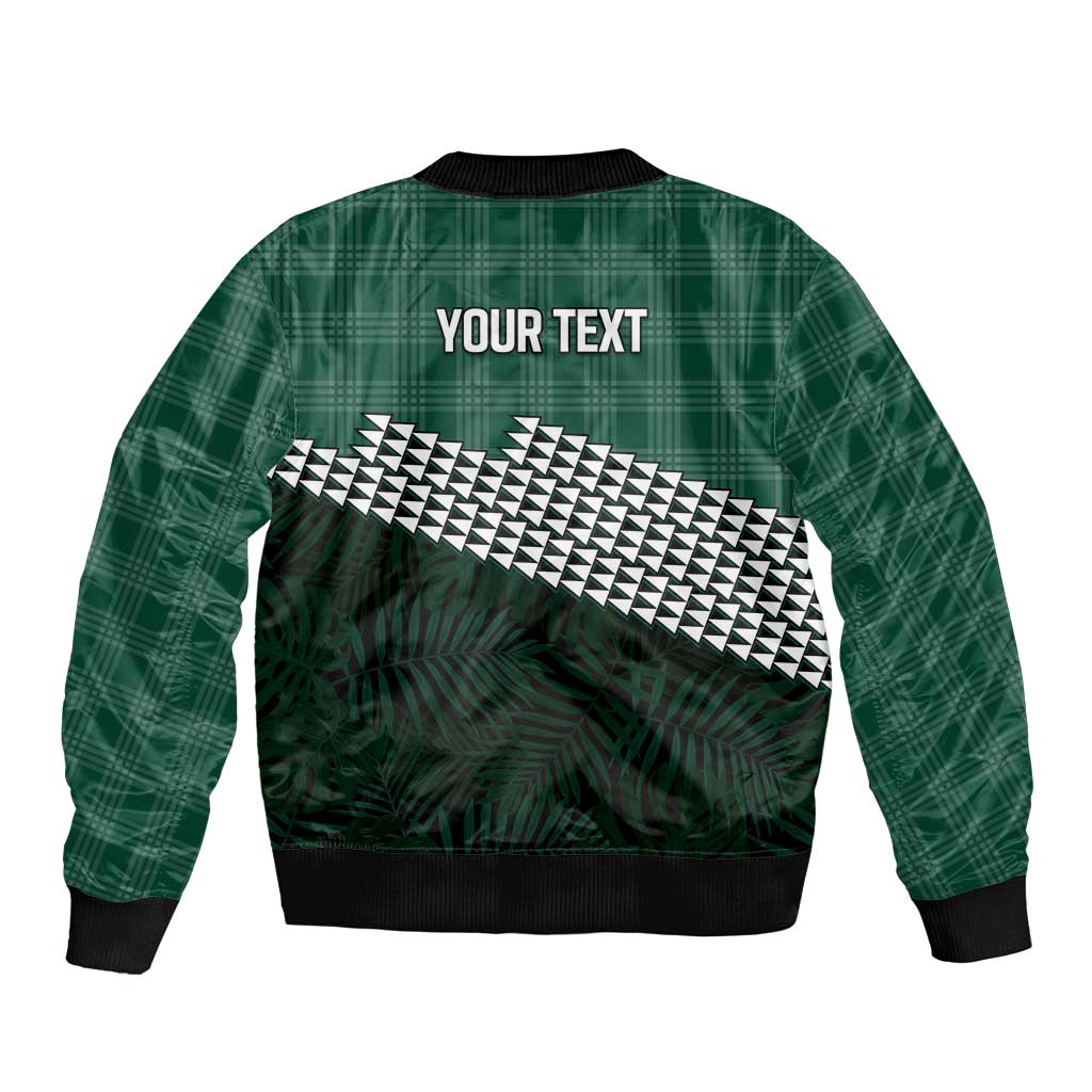 Rainbow Warriors Hawaii Personalized Palaka Sleeve Zip Bomber Jacket - Polynesian Pride