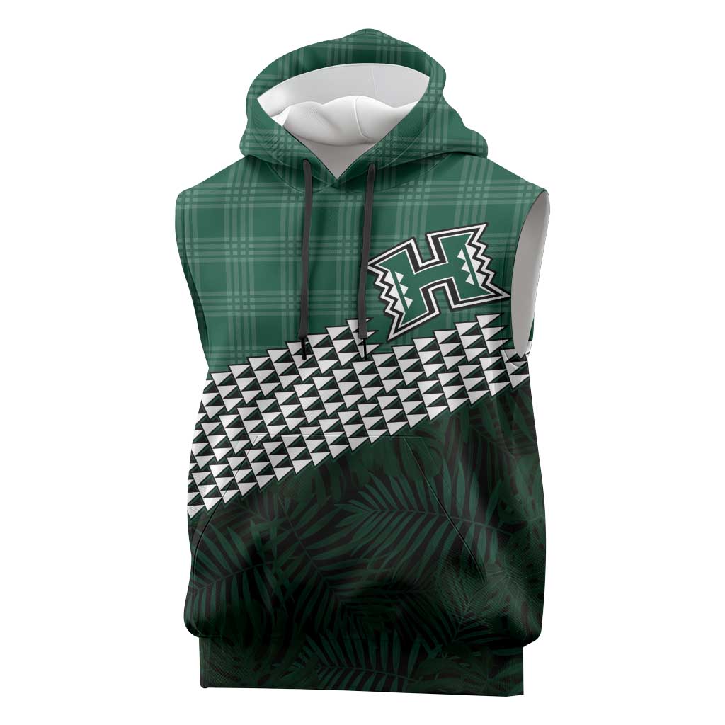 Rainbow Warriors Hawaii Personalized Palaka Sleeveless Hoodie - Polynesian Pride