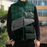 Rainbow Warriors Hawaii Personalized Palaka Sleeveless Puffer Jacket - Polynesian Pride