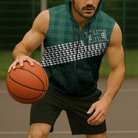 Rainbow Warriors Hawaii Personalized Palaka Sleeveless Zip Hoodie - Polynesian Pride