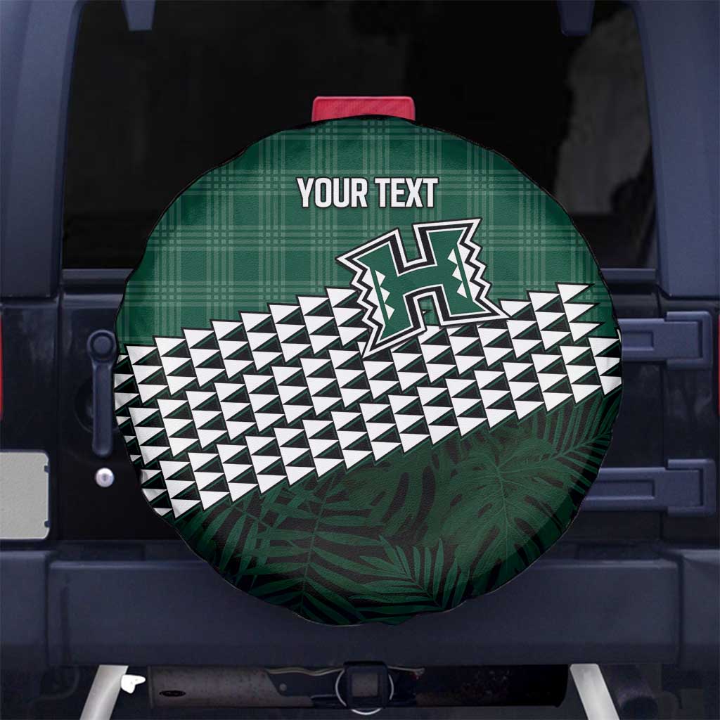 Rainbow Warriors Hawaii Personalized Palaka Spare Tire Cover - Polynesian Pride