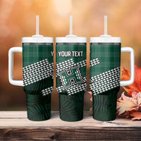 Rainbow Warriors Hawaii Personalized Palaka Tumbler With Handle - Polynesian Pride